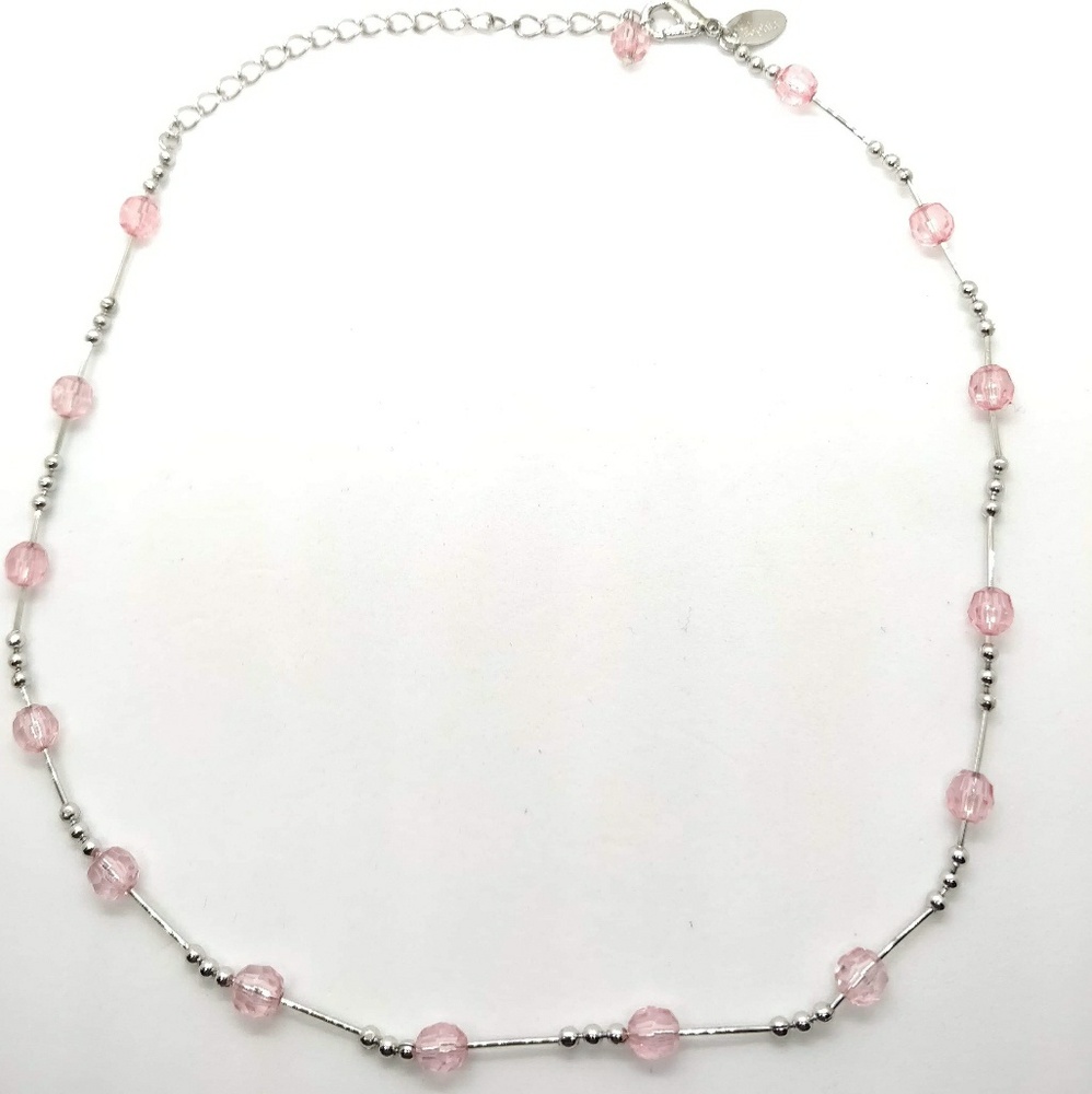 🎉3x$20
Pink crystal Beads Silver Necklace